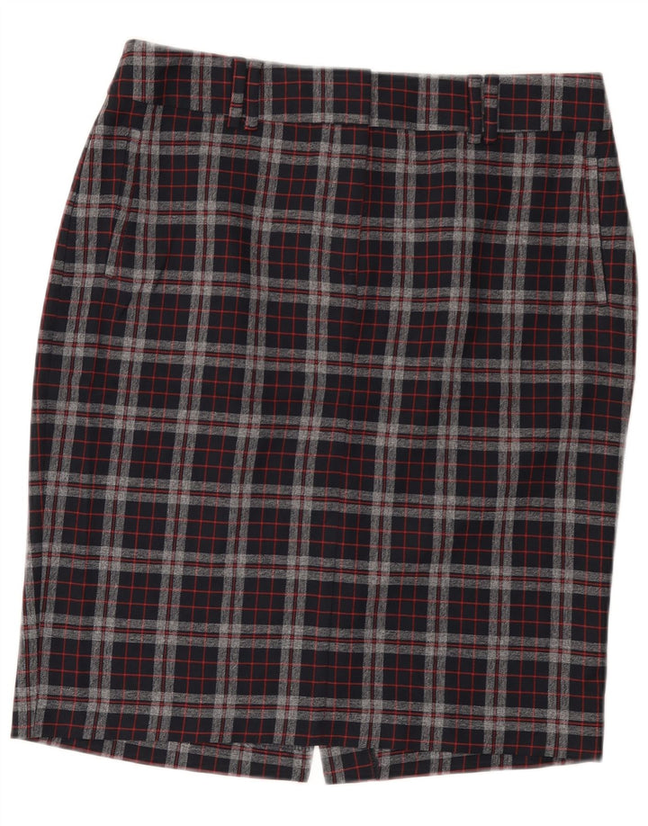 Gonna a tubino da donna Marks & Spencer UK 14 grande W32 poliestere a quadri nero
