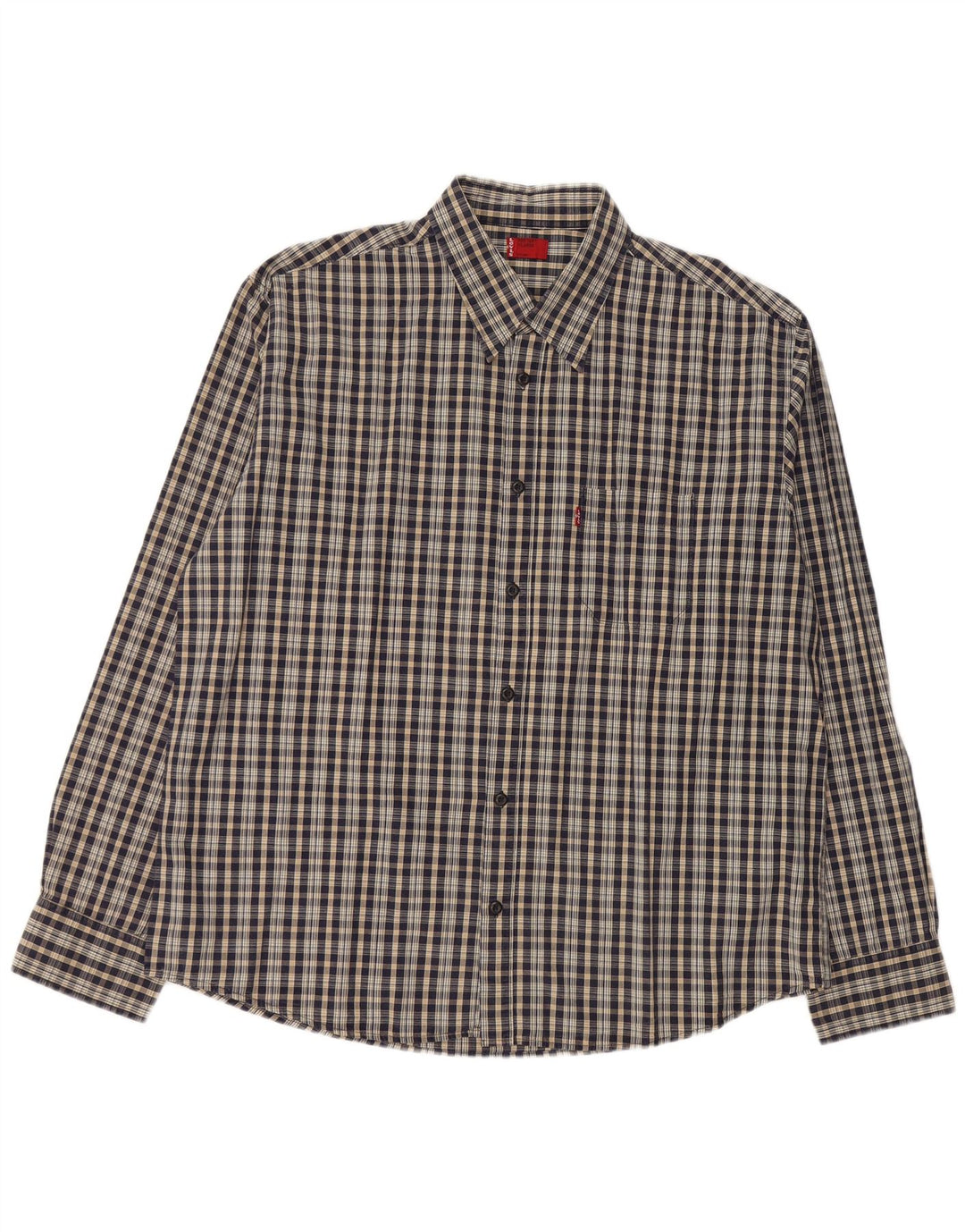 Camicia da uomo LEVI'S XL in poliestere a quadri blu navy