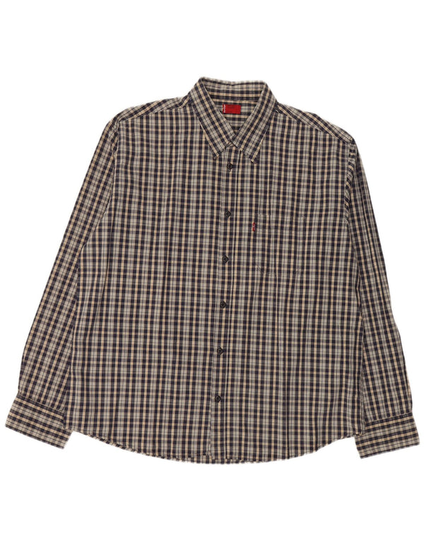 Camicia da uomo LEVI'S XL in poliestere a quadri blu navy