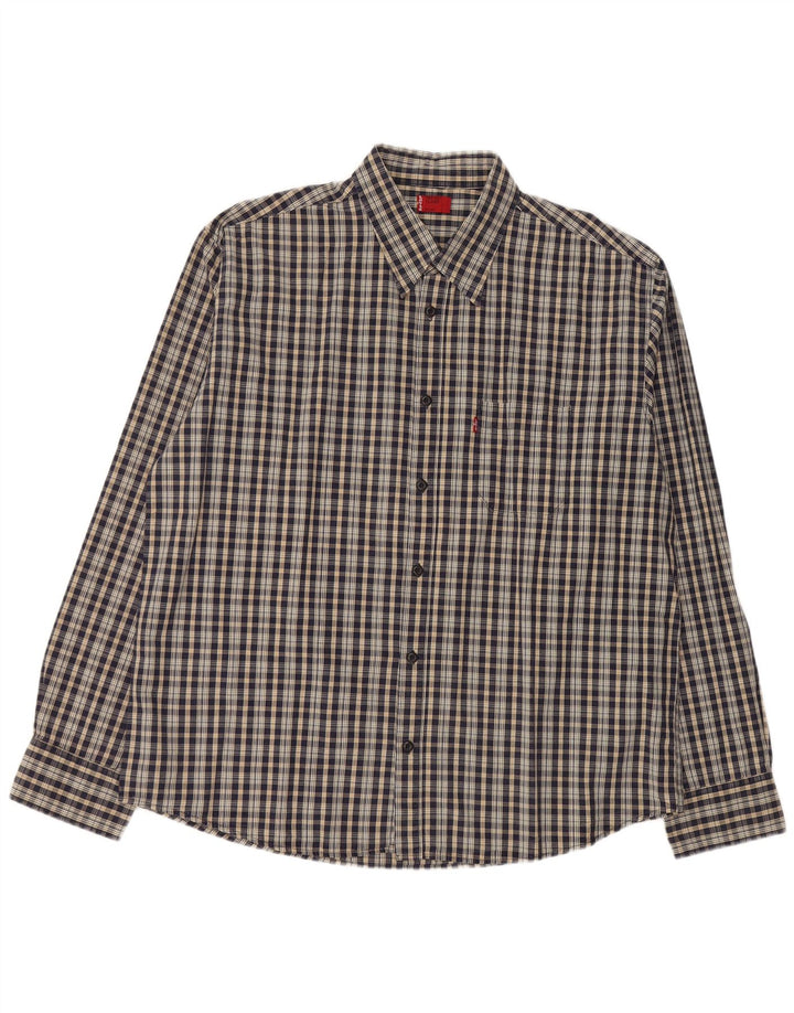 Camicia da uomo LEVI'S XL in poliestere a quadri blu navy