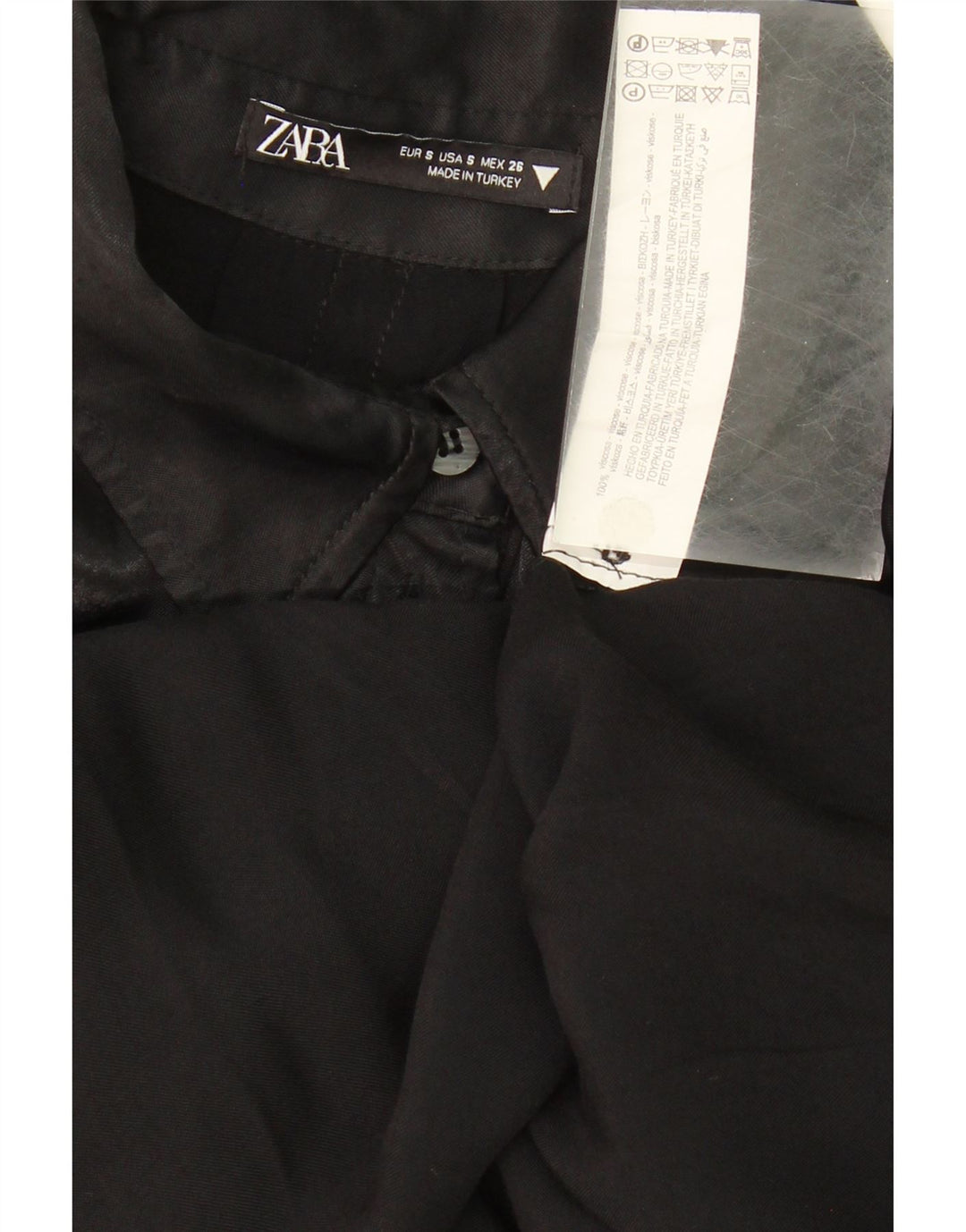 ZARA Womens Oversized Shirt Dress UK 10 Small Black Viscose Vintage Zara and Second-Hand Zara from Messina Hembry 