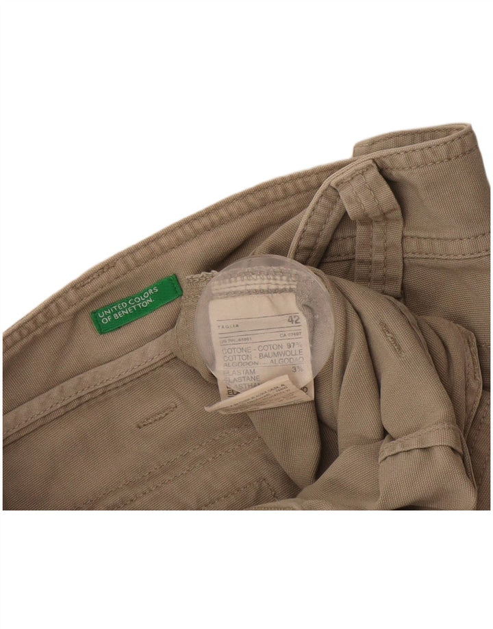 Gonna cargo da donna Benetton IT 42 media W30 cotone beige