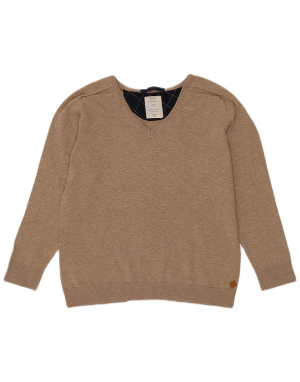 Maglione Zara da bambino con scollo a V 9-10 anni Beige