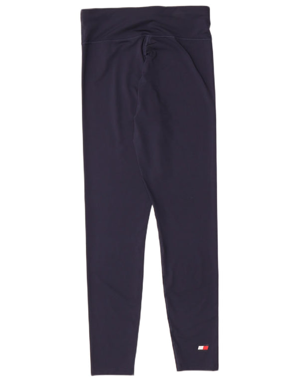 Tommy Hilfiger Womens Graphic Leggings UK 12 Medium  Navy Blue Polyester