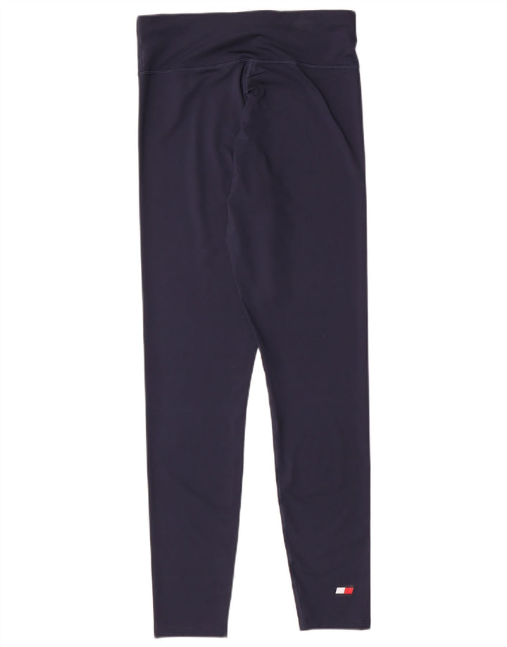 Leggings grafici da donna Tommy Hilfiger UK 12 poliestere medio blu navy