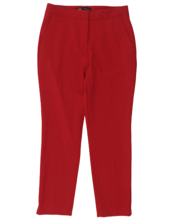 Pantaloni chino slim da donna Zara EU 36 XS W26 L26 poliestere rosso