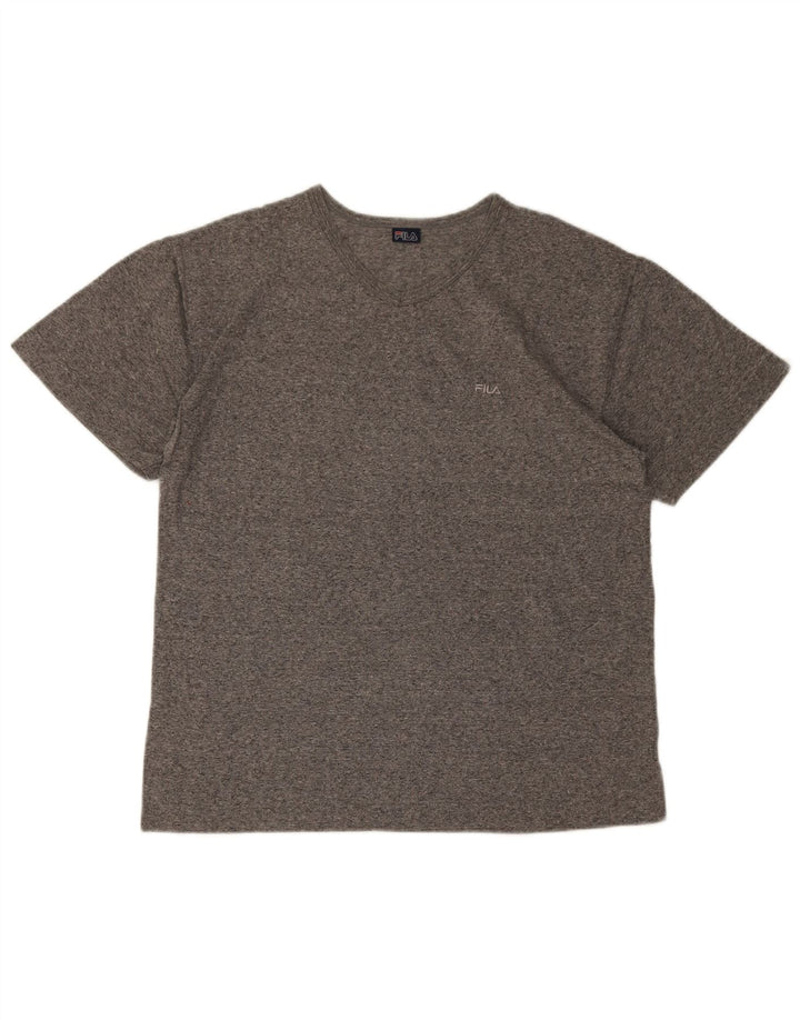 T-shirt Fila da uomo Top grigio medio chiazzato