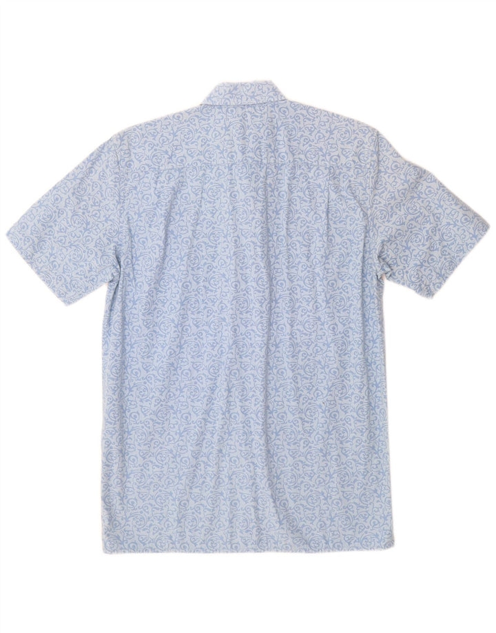 DIESEL Camicia a maniche corte da uomo in cotone floreale blu piccolo
