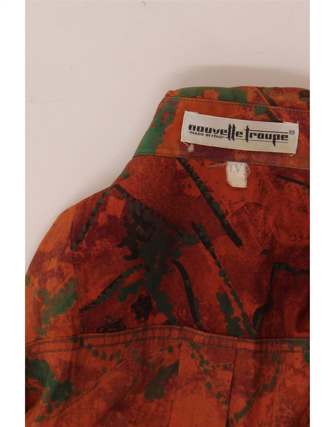 Camicia da uomo vintage grande patchwork arancione