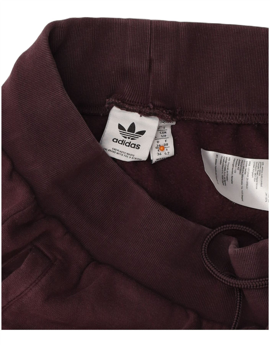 Pantaloni da tuta da donna ADIDAS Joggers UK 10 piccoli in cotone bordeaux