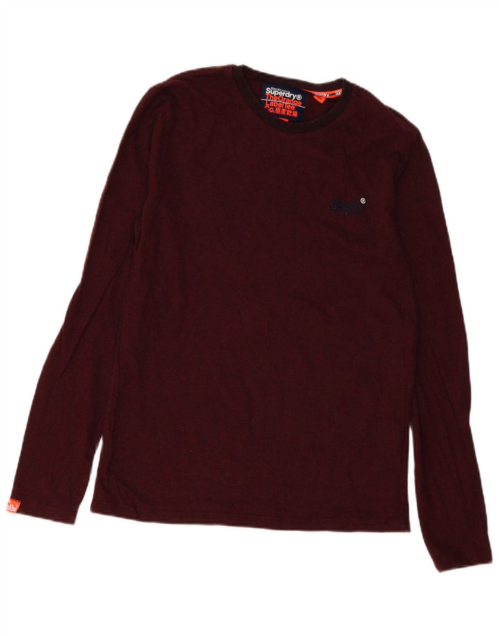 Top da uomo a maniche lunghe Superdry piccolo in cotone bordeaux