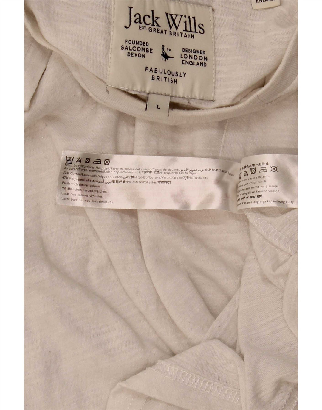 T-shirt da uomo slim fit Jack Wills Top grande in cotone bianco