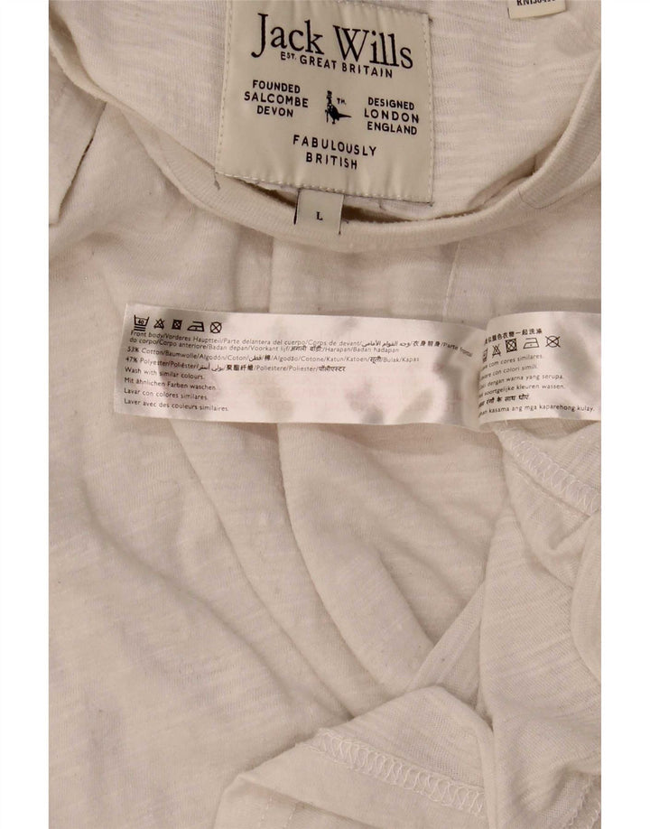 T-shirt da uomo slim fit Jack Wills Top grande in cotone bianco