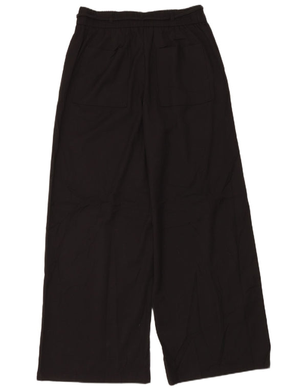 Pantaloni chino a gamba larga a vita alta da donna Zara grandi W30 L32 neri
