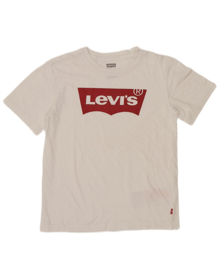 T-shirt grafica da ragazzo Levi's Top 13-14 anni in cotone bianco