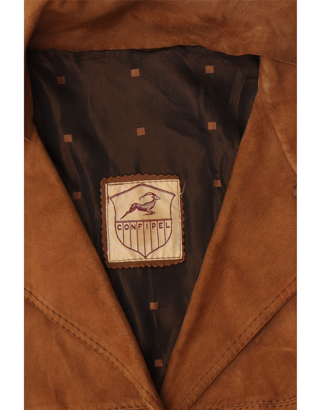 Giacca blazer in pelle scamosciata da donna a 3 bottoni VINTAGE UK 16 grande marrone