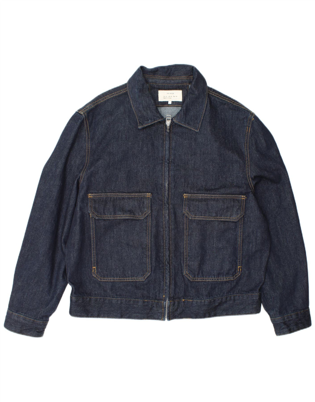 Giacca in denim da uomo Zara UK 42 XL poliestere blu navy