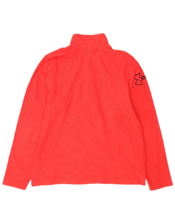 Maglione in pile da uomo Under Armour con collo grafico con zip, grande poliestere rosso