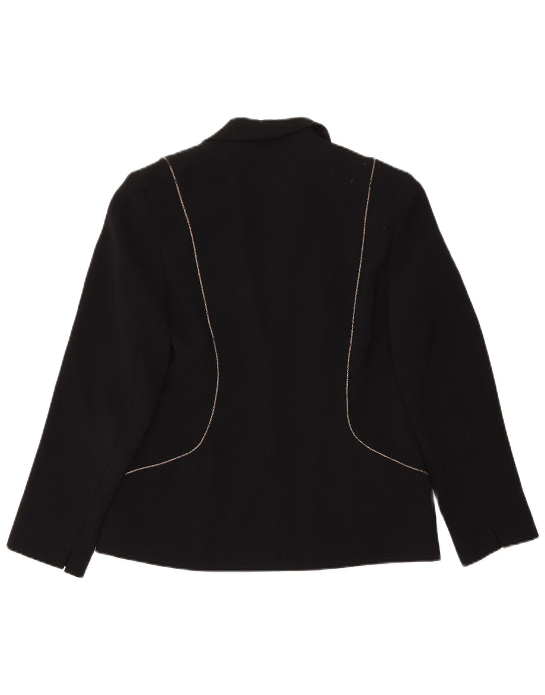 Giacca blazer a 2 bottoni da donna Jacques Vert UK 10 piccola in poliestere nero