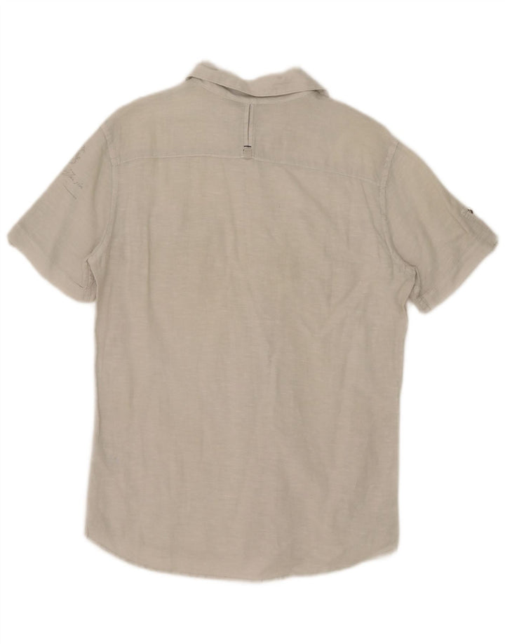 Camicia a maniche corte da uomo Gas Lino beige medio