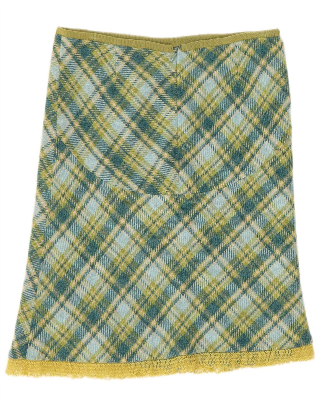 Gonna a trapezio da donna Stefanel IT 40 piccola W28 a quadri verdi