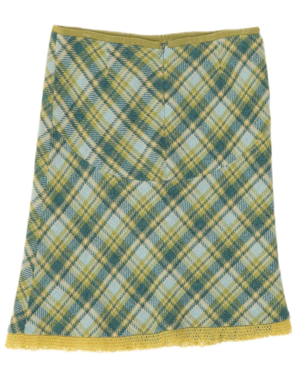 Gonna a trapezio da donna Stefanel IT 40 piccola W28 a quadri verdi