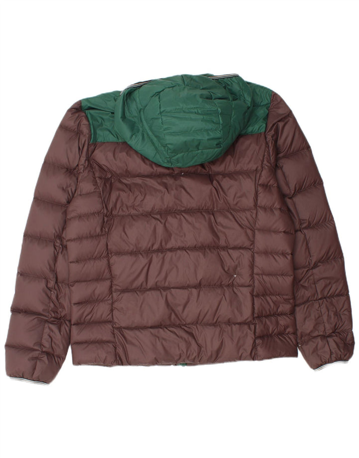 Giacca imbottita con cappuccio da uomo Fred Perry UK 38 Nylon color block marrone medio