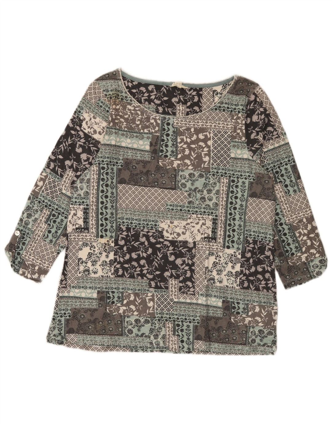 WHITE STUFF Camicetta da donna Top UK 12 Patchwork multicolore medio