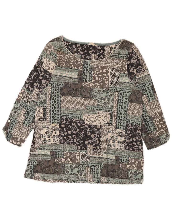 WHITE STUFF Camicetta da donna Top UK 12 Patchwork multicolore medio