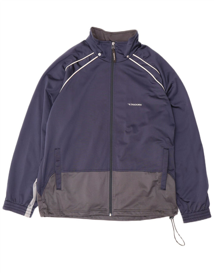 DIADORA Giacca da tuta da uomo UK 40 Medium Blu Navy Colourblock