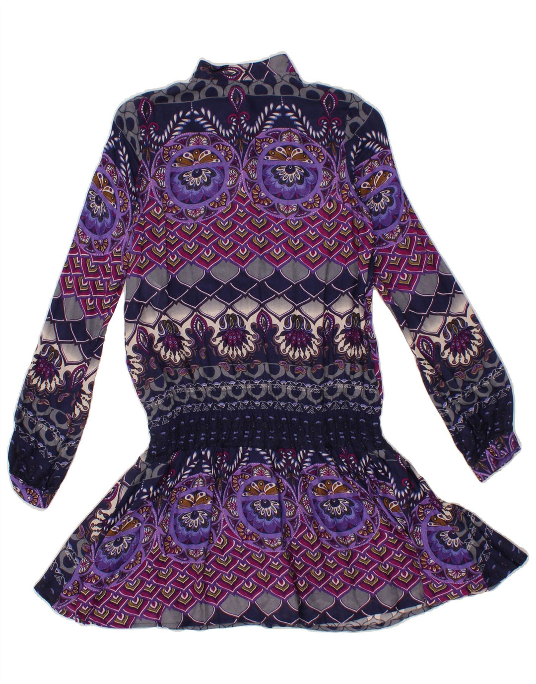 BENETTON Womens Abstract Pattern Drop Waist Dress UK 8 Small Multicoloured Vintage Benetton and Second-Hand Benetton from Messina Hembry 