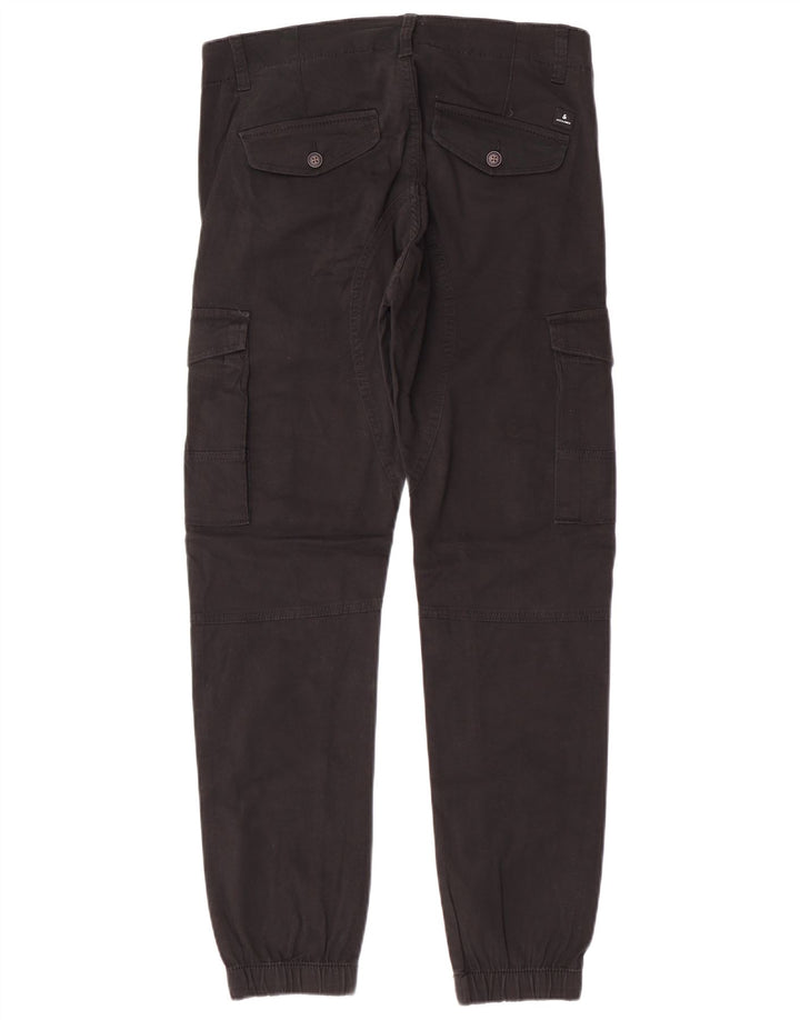 JACK & JONES Pantaloni cargo affusolati Paul da uomo W31 L32 classici in cotone nero