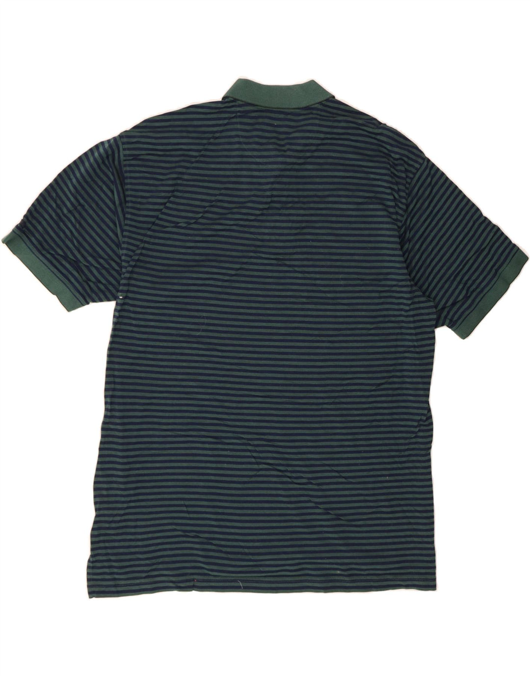 IZOD Mens Polo Shirt XL Navy Blue Striped Cotton Vintage Izod and Second-Hand Izod from Messina Hembry 