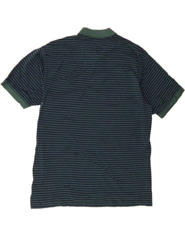 IZOD Mens Polo Shirt XL Navy Blue Striped Cotton Vintage Izod and Second-Hand Izod from Messina Hembry 