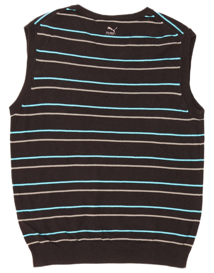 PUMA Mens Vest Tank Top 2XL Black Striped