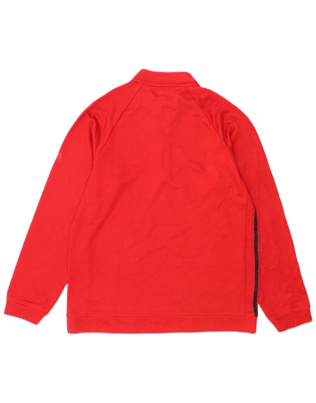 Felpa Adidas da uomo con zip e collo, maglione, colore rosso medio, in poliestere