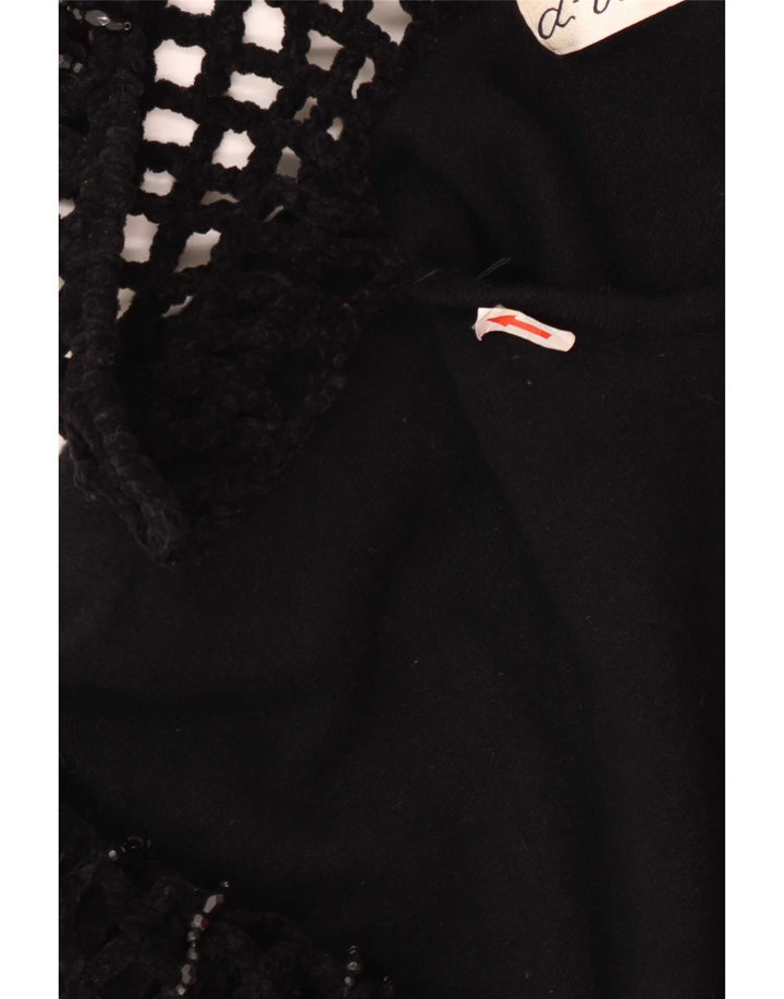 Top cardigan con cappuccio lungo oversize da donna Di Bari EU 40 medio nero