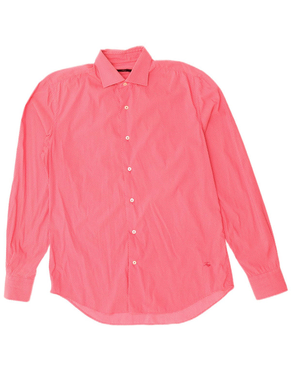 Camicia da uomo FAY taglia 39 15 1/2 cotone maculato rosa medio