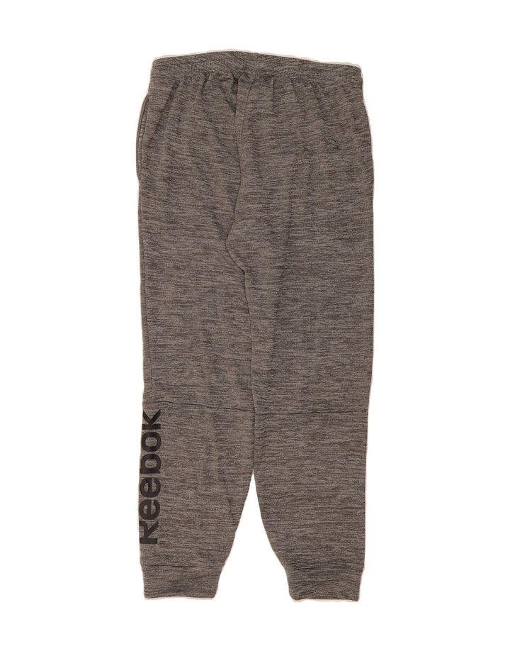 REEBOK Mens Graphic Tracksuit Trousers Joggers XL Grey Flecked Polyester Vintage Reebok and Second-Hand Reebok from Messina Hembry 