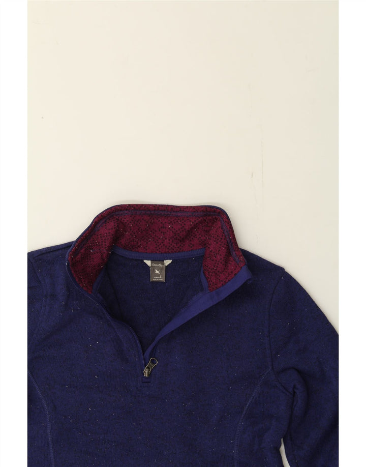 EDDIE BAUER Womens Zip Neck Sweatshirt Jumper UK 10 Small Navy Blue Vintage Eddie Bauer and Second-Hand Eddie Bauer from Messina Hembry 