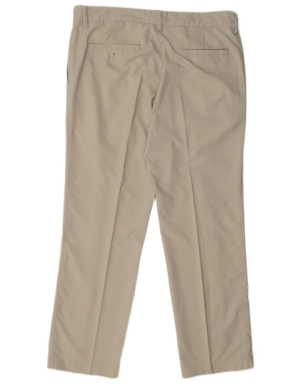 Pantaloni chino dritti Adidas Uomo Climalite W34 L28 Poliestere beige