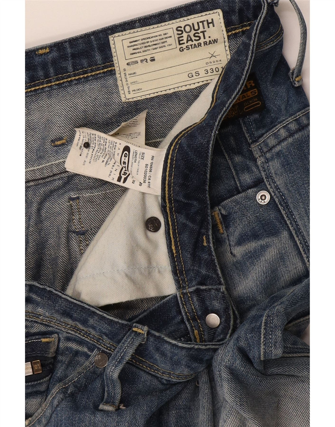 Jeans slim invecchiati da uomo G-Star W29 L32 cotone blu