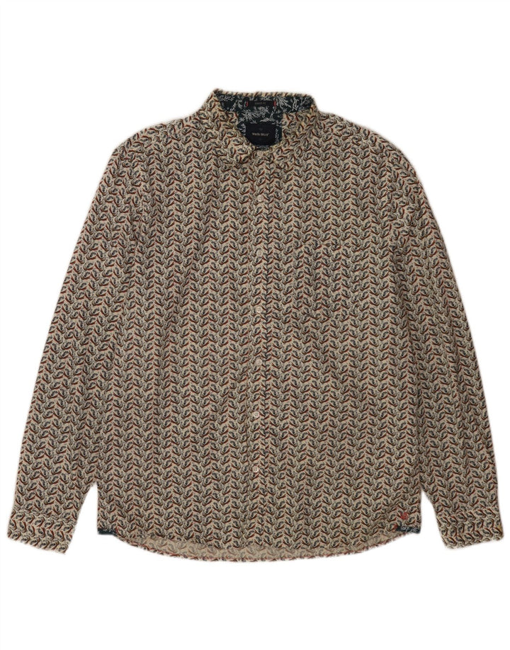 Camicia da uomo con vestibilità classica, modello astratto di White Stuff, grande, multicolore