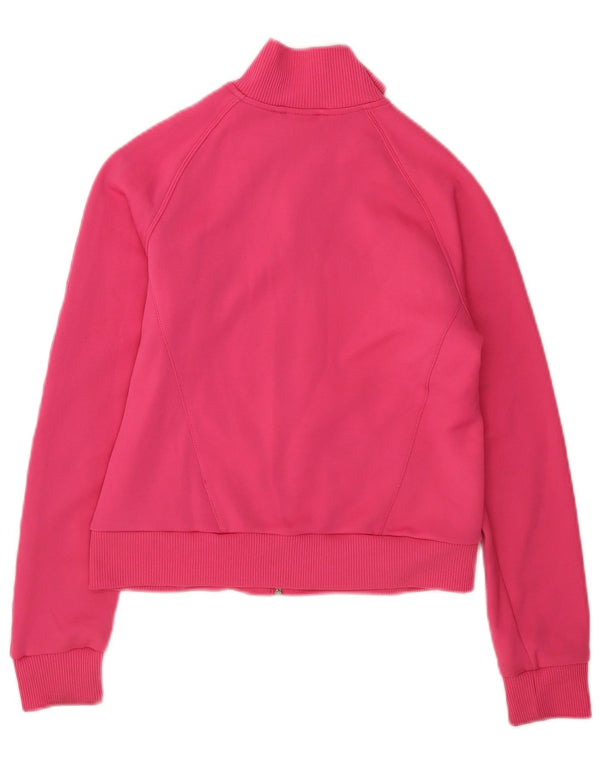 Giacca da ginnastica corta da donna Adidas UK 12 poliestere rosa medio
