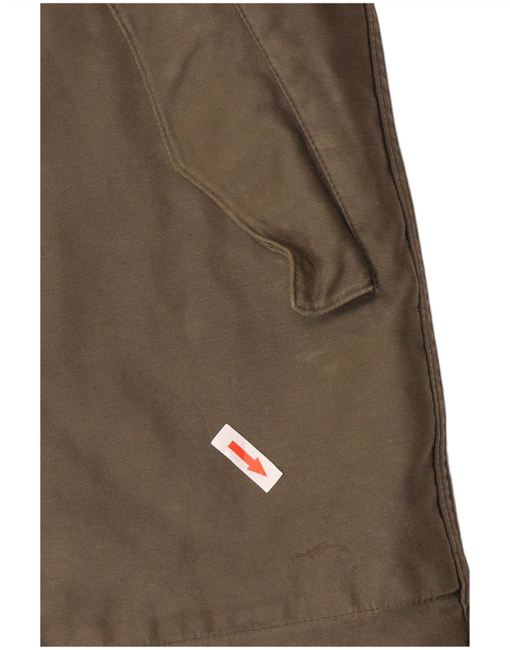 Giacca parka sherpa vintage da uomo con cappuccio UK 38 medio kaki