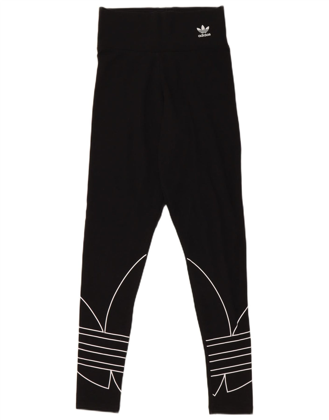 Leggings grafici da donna Adidas UK 8 piccoli cotone nero