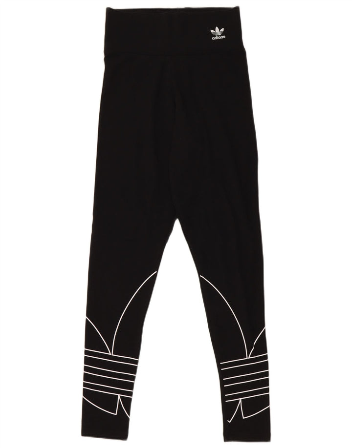Leggings grafici da donna Adidas UK 8 piccoli cotone nero