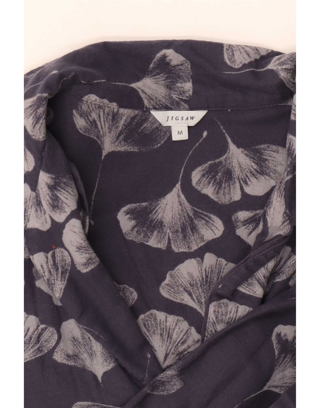 Jigsaw Donna Camicia Oversize Camicetta UK 14 Medio Blu Navy Floreale