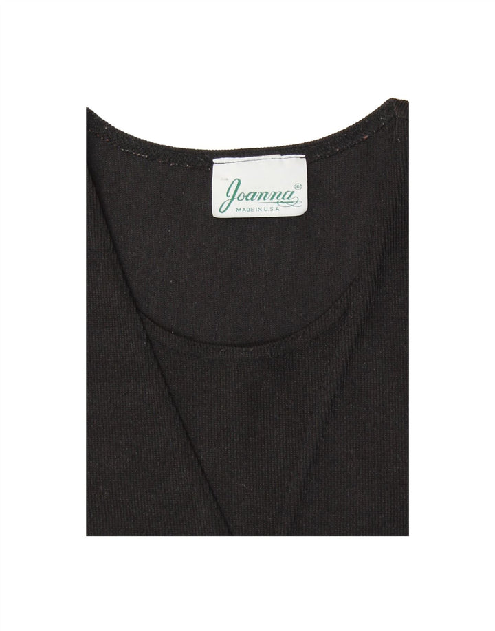 VINTAGE Womens Blouse Top UK 14 Medium Black
