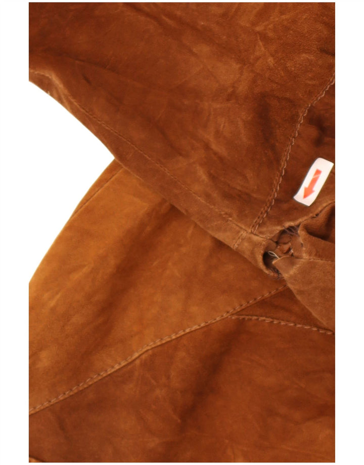 Giacca vintage in pelle scamosciata da uomo IT 54 2XL in pelle marrone